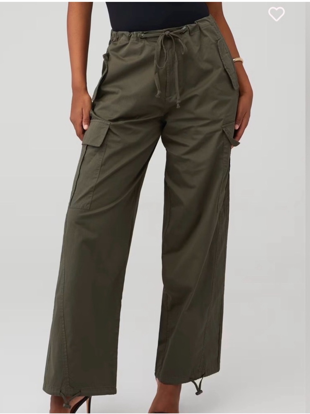 Good American Parachute Cargo Pants size XL Army Green
